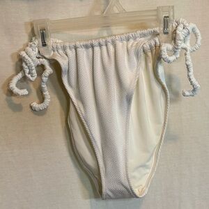 AA-441 Aerie NWT PLUS SIZE XXL Cheekiest Side Tie‎ White Swim Bikini Bottoms